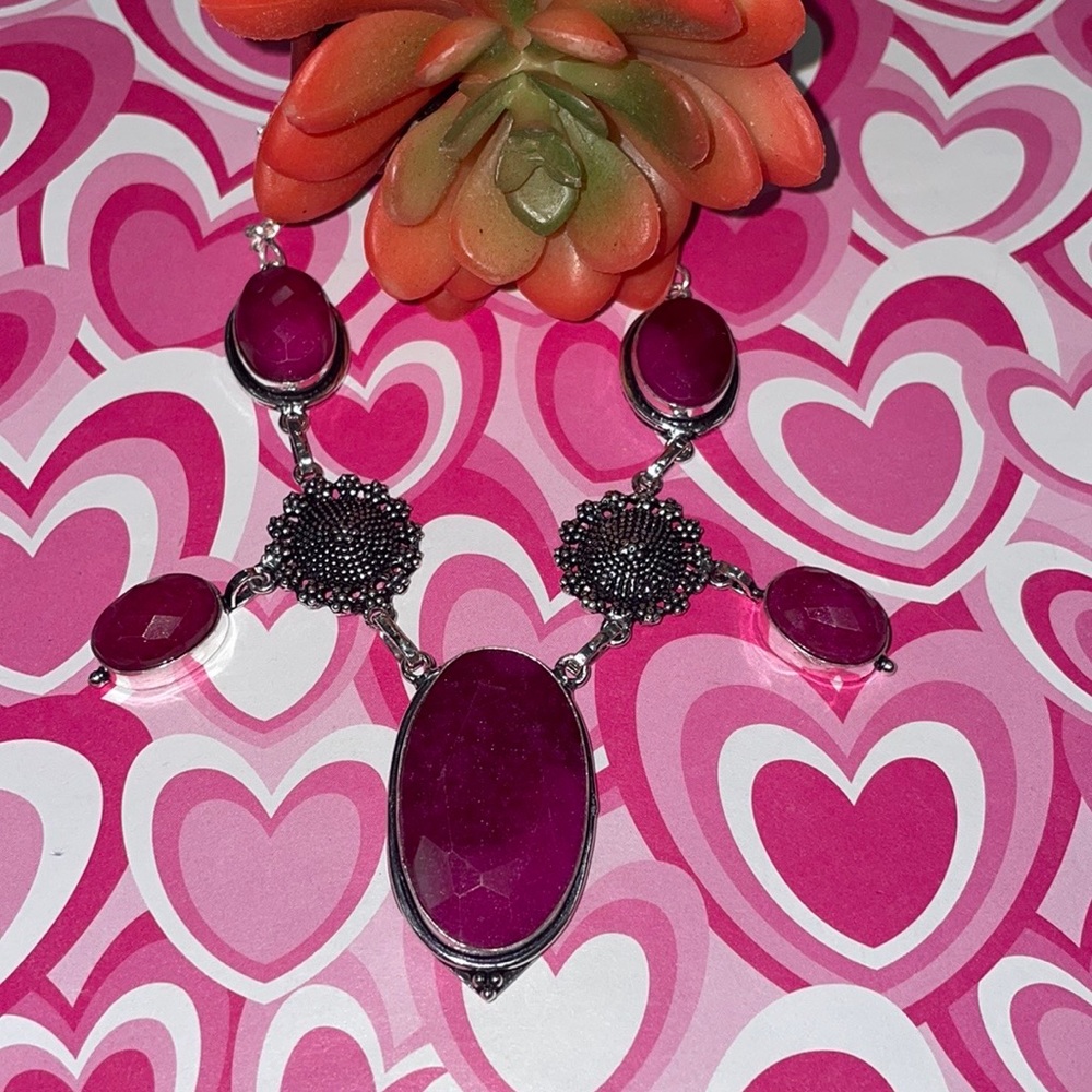 Silver Ruby Necklace - image 4